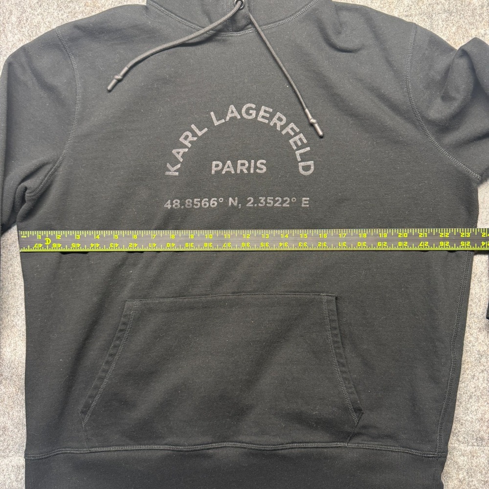 Karl Lagerfeld Paris Men's Black XL Hoodie Pullover Logo Graphic Streetwear - Picture 6 of 10